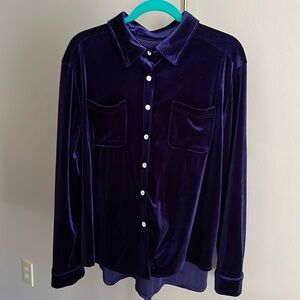 Women’s Long Sleeve Velvet Shirt